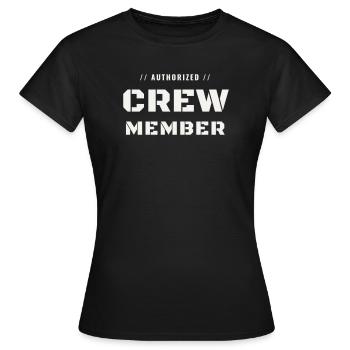 Crew Member Military Authorized Team Staff Gruppe - Frauen T-Shirt - Schwarz - Vorne - AI Model Female 172 dark (172cm)
