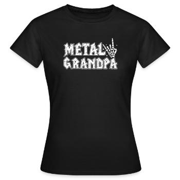Metal grandpa Gift Grandpa Heavy Metal Rock - Women's T-Shirt - black - Front - AI Model Female 172 dark (172cm)