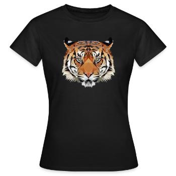 Geo Tiger - T-shirt Femme - noir - Devant - AI Model Female 172 dark (172cm)