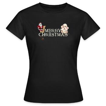 Merry Christmas wishes you Santa Claus - Women's T-Shirt - black - Front - AI Model Female 172 dark (172cm)