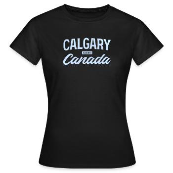 Calgary, Alberta, Canada – Design de ville rétro - T-shirt Femme - noir - Devant - AI Model Female 172 dark (172cm)