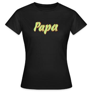 Nom de l’animal Papa Style 3D - T-shirt Femme - noir - Devant - AI Model Female 172 dark (172cm)
