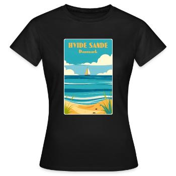 Hvide Sande Dänemark - Frauen T-Shirt - Schwarz - Vorne - AI Model Female 172 dark (172cm)