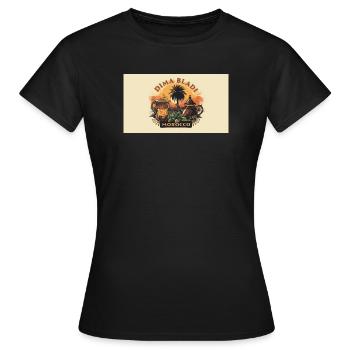 Marokkanisches Vintage-Lounge-Café - Frauen T-Shirt - Schwarz - Vorne - AI Model Female 172 dark (172cm)