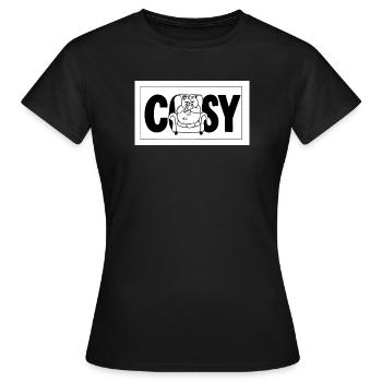 Cosy cat cuddly armchair print - Women's T-Shirt - black - Front - AI Model Female 172 dark (172cm)