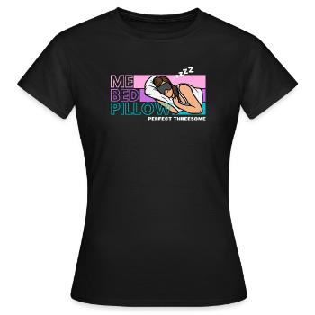 Moi lit oreiller rêve illustration - T-shirt Femme - noir - Devant - AI Model Female 172 dark (172cm)