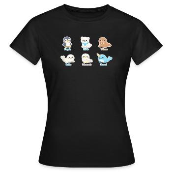 Kuschelige Arktis-Tierwelt - Frauen T-Shirt - Schwarz - Vorne - AI Model Female 172 dark (172cm)