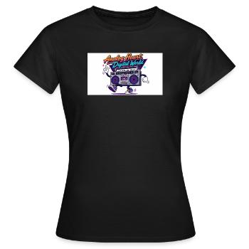 Cœur analogique, monde numérique - T-shirt Femme - noir - Devant - AI Model Female 172 dark (172cm)