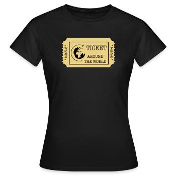 Around the World Ticket - Frauen T-Shirt - Schwarz - Vorne - AI Model Female 172 dark (172cm)