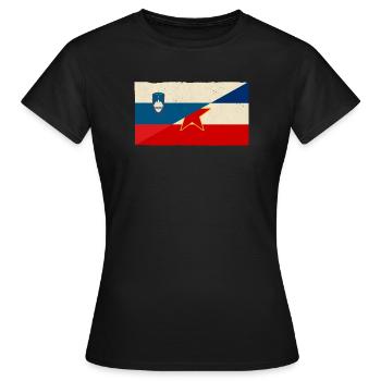 Drapeau vintage Slovénie et Yougoslavie - T-shirt Femme - noir - Devant - AI Model Female 172 dark (172cm)