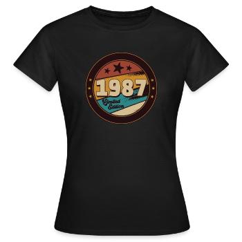 1987 - Women's T-Shirt - black - Front - AI Model Female 172 dark (172cm)