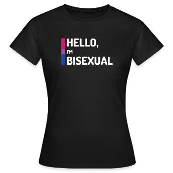 Bonjour, je suis bisexuel - T-shirt Femme - noir - Devant - AI Model Female 172 dark (172cm)