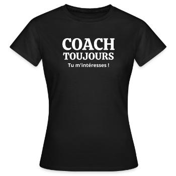 coach sportif, prof de sport, cours de sport - T-shirt Femme - noir - Devant - AI Model Female 172 dark (172cm)