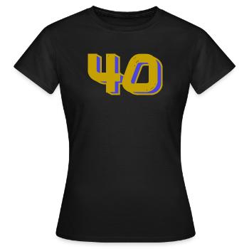 40. 40 YEARS. 40th ANNIVERSARY. 40 YEARS ANNIVERSARY. - Women's T-Shirt - black - Front - AI Model Female 172 dark (172cm)