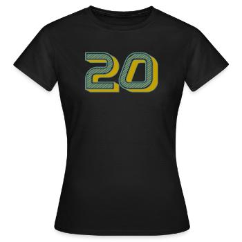 20. 20 YEARS. 20th ANNIVERSARY. 20 YEARS ANNIVERSARY. - Women's T-Shirt - black - Front - AI Model Female 172 dark (172cm)