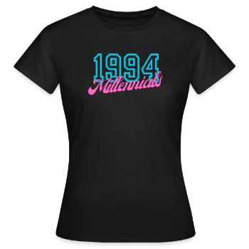 1994 Millennials Retro Datum Design - Frauen T-Shirt - Schwarz - Vorne - AI Model Female 172 dark (172cm)