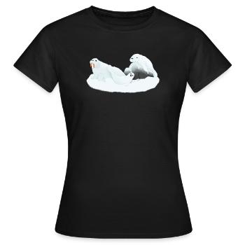 Conférences Tazz | Phoques endormis de l’Arctique - T-shirt Femme - noir - Devant - AI Model Female 172 dark (172cm)