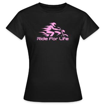 Motorrad Rose Fahrt fürs Leben - Frauen T-Shirt - Schwarz - Vorne - AI Model Female 172 dark (172cm)