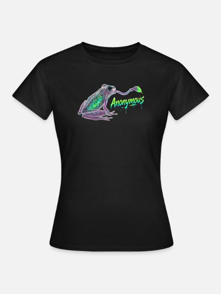 Neon Cyber Frosch Graffiti - Frauen T-Shirt - Schwarz