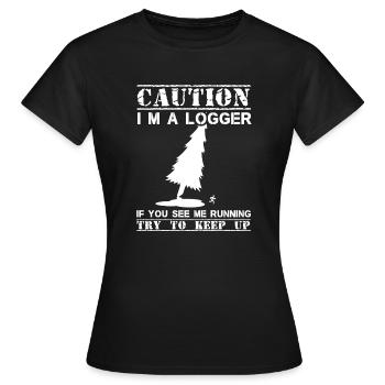 woodcutter - Women's T-Shirt - black - Front - AI Model Female 172 dark (172cm)