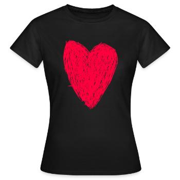 Rotes Herz - Frauen T-Shirt - Schwarz - Vorne - AI Model Female 172 dark (172cm)