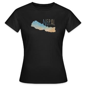 Nepal - Frauen T-Shirt - Schwarz - Vorne - AI Model Female 172 dark (172cm)