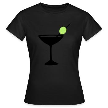 Cocktail Martini trinken - Frauen T-Shirt - Schwarz - Vorne - AI Model Female 172 dark (172cm)