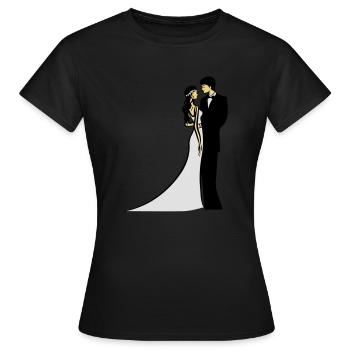 Marriage happy marriage - Women's T-Shirt - black - Front - AI Model Female 172 dark (172cm)