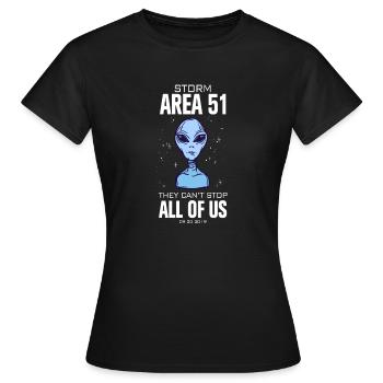 Zone 51, ils ne peuvent pas nous arrêter tous - T-shirt Femme - noir - Devant - AI Model Female 172 dark (172cm)