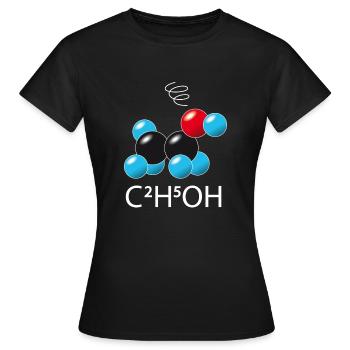 c2 h5 oh (auf dunklen T-Shirts) - Frauen T-Shirt - Schwarz - Vorne - AI Model Female 172 dark (172cm)