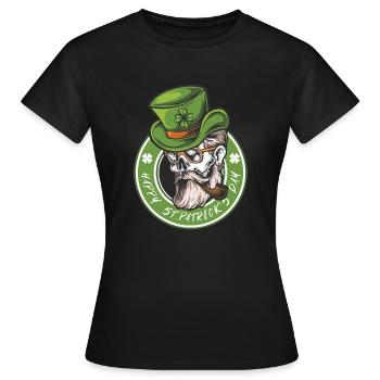 St. Patrick's Day Irish Cloverleaf Shirt Gift - Women's T-Shirt - black - Front - AI Model Female 172 dark (172cm)
