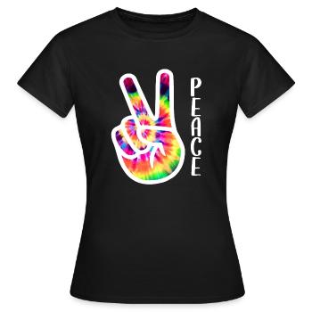 Friedenszeichen Hand - Frauen T-Shirt - Schwarz - Vorne - AI Model Female 172 dark (172cm)