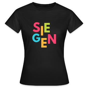 Siegen - Siegerland Design aus dem Kreis Siegen - Frauen T-Shirt - Schwarz - Vorne - AI Model Female 172 dark (172cm)