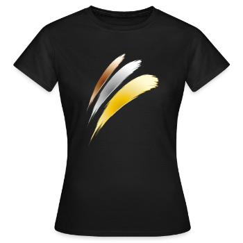 gold silber bronze - Frauen T-Shirt - Schwarz - Vorne - AI Model Female 172 dark (172cm)