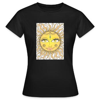 Sun - Women's T-Shirt - black - Front - AI Model Female 172 dark (172cm)