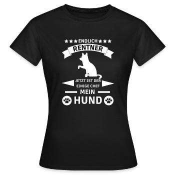 Rentner Hund - Frauen T-Shirt - Schwarz - Vorne - AI Model Female 172 dark (172cm)