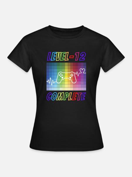12. Geburtstag Level Complete Zwölfter Gamer Zocke - Frauen T-Shirt - Schwarz