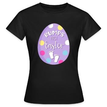 Bumps first Easter Grossesse Pâques - T-shirt Femme - noir - Devant - AI Model Female 172 dark (172cm)