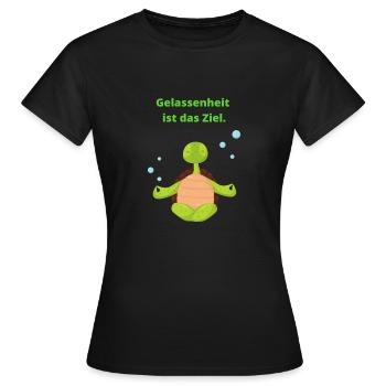Gelassenheit ist das Ziel. - Frauen T-Shirt - Schwarz - Vorne - AI Model Female 172 dark (172cm)