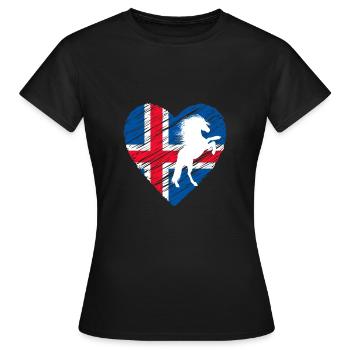 Cheval islandais - T-shirt Femme - noir - Devant - AI Model Female 172 dark (172cm)