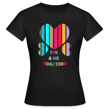 Toi et moi, ensemble - T-shirt Femme - noir - Devant - AI Model Female 172 dark (172cm)