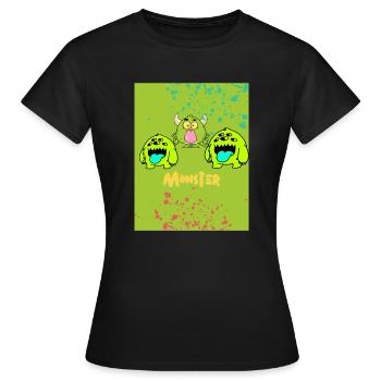 Monstre - T-shirt Femme - noir - Devant - AI Model Female 172 dark (172cm)
