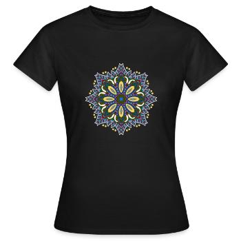 Mandala de vie - T-shirt Femme - noir - Devant - AI Model Female 172 dark (172cm)