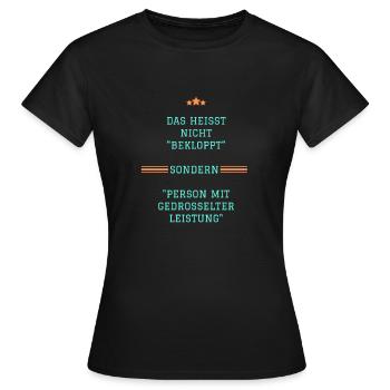Bekloppt - Frauen T-Shirt - Schwarz - Vorne - AI Model Female 172 dark (172cm)
