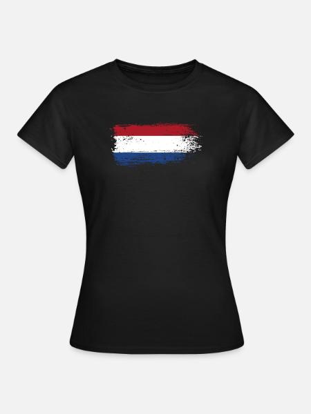 Pinselstrich Holländische Trikolore - Frauen T-Shirt - Schwarz