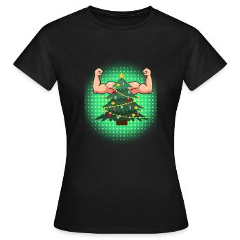 Christmas Muskelbaum - Frauen T-Shirt - Schwarz - Vorne - AI Model Female 172 dark (172cm)