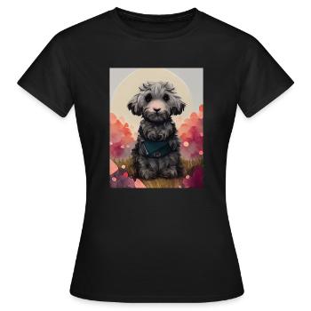 Schnoodle Chien Doux - T-shirt Femme - noir - Devant - AI Model Female 172 dark (172cm)