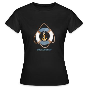 Urlaubsreif - Frauen T-Shirt - Schwarz - Vorne - AI Model Female 172 dark (172cm)