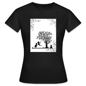 Kindheit - Frauen T-Shirt - Schwarz - Vorne - AI Model Female 172 dark (172cm)