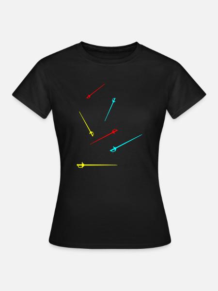 Fechten Schwert - Frauen T-Shirt - Schwarz